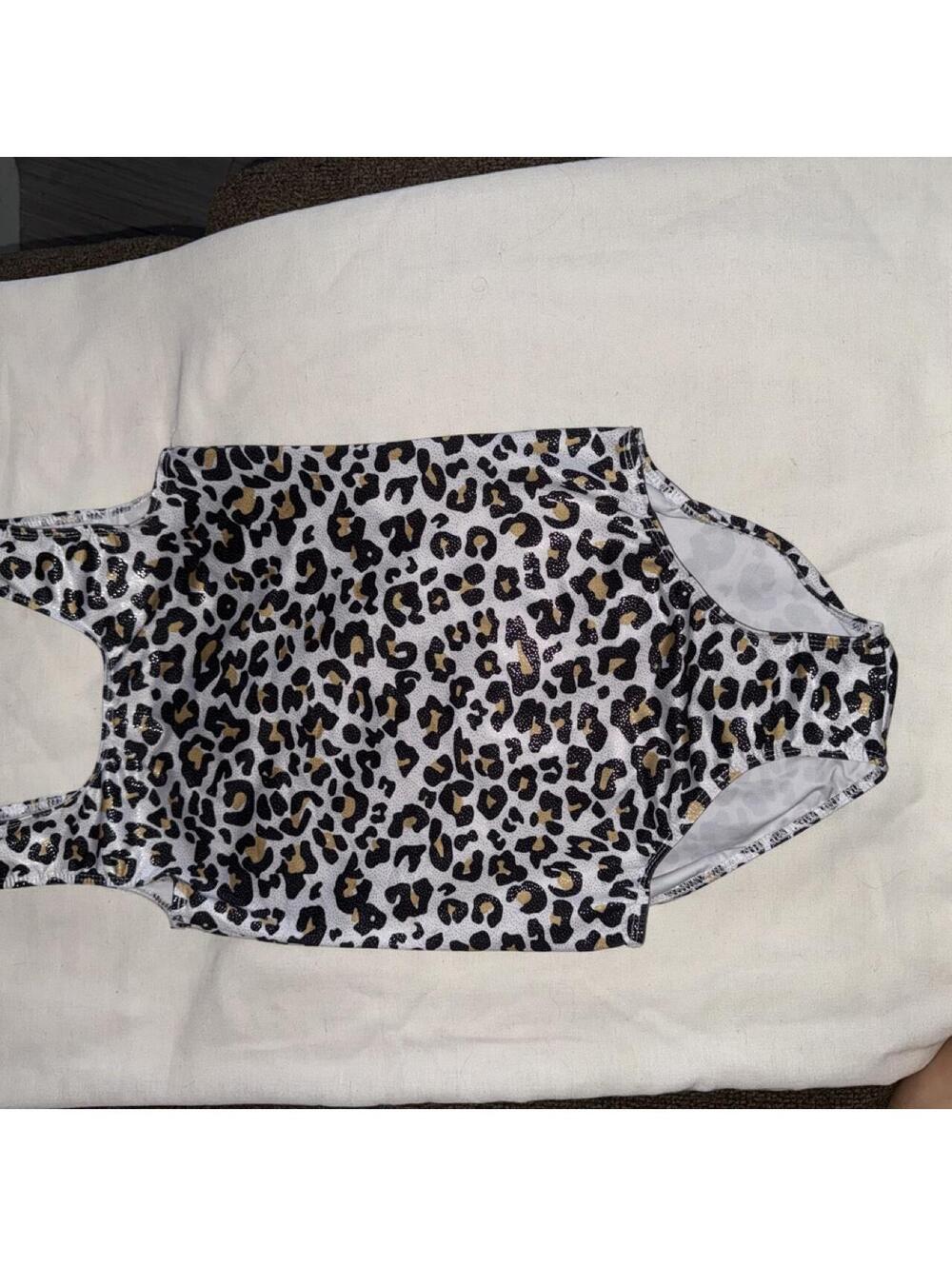Girls Leopard Print Gymnastics & Dance Leotard - Size 140